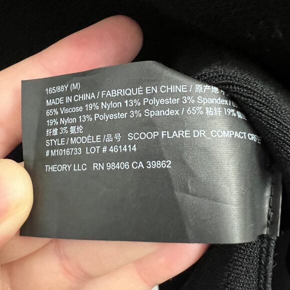 Theory Scoop Neck Compact Knit Mini Dress In Black Viscose, Fit and Flare M - Picture 7 of 9